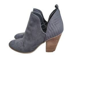 Carlos Santana Womens10 Gray Grey Rouen Faux Suede Ankle Bootie Heels Boot